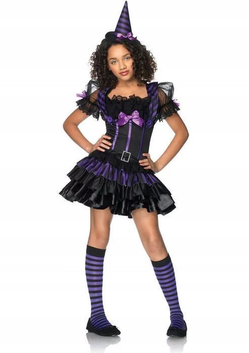 Kostium strój przebranie karnawałowe halloween postać czarownicy