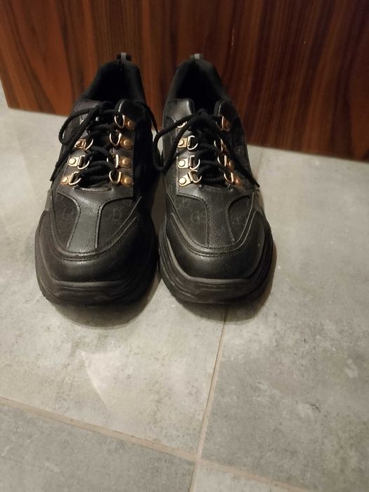 Sneakersy adidasy 39 GG Gucci premium czarne gruba podeszwa