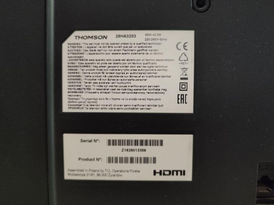 TV 28" THOMSON Avariada