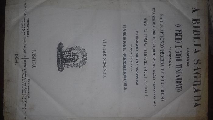 A Bíblia Sagrada - 4 Volumes - 1852