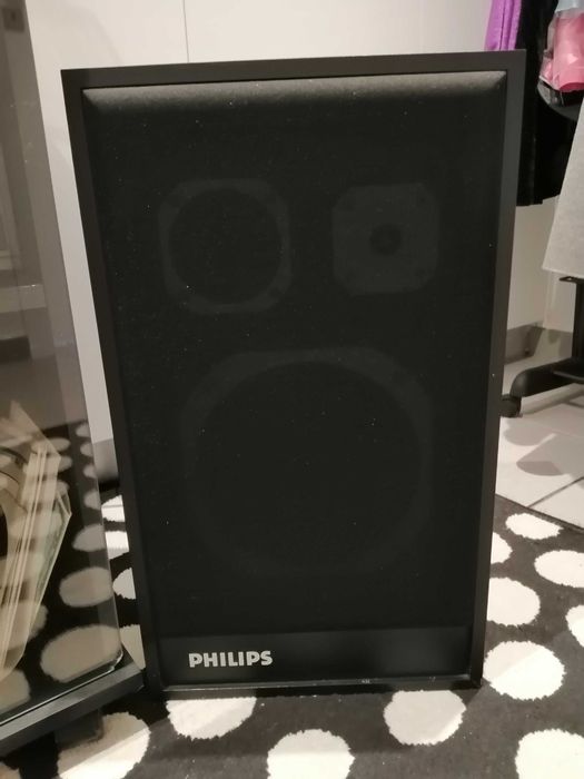 Aparelhagem gira discos marca Philips e duas colunas com movel