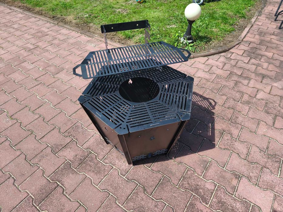 Palenisko ogrodowe HEXFIRE + ruszt grillowy | Stal S235 3 mm | Polska produkcja
