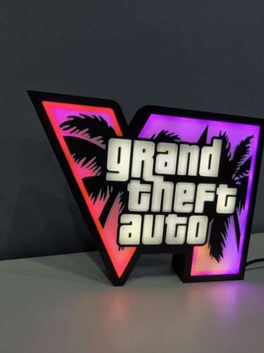 Logo GTA VI 6 led RGB