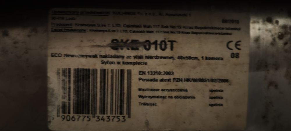 Zlewozmywak nierdzewny 40x50cm