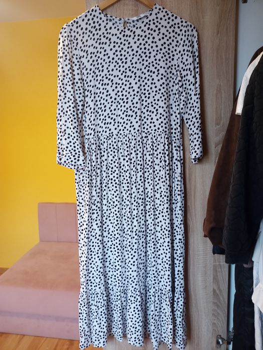 Zara blogerska sukienka w kropki  groszki 38