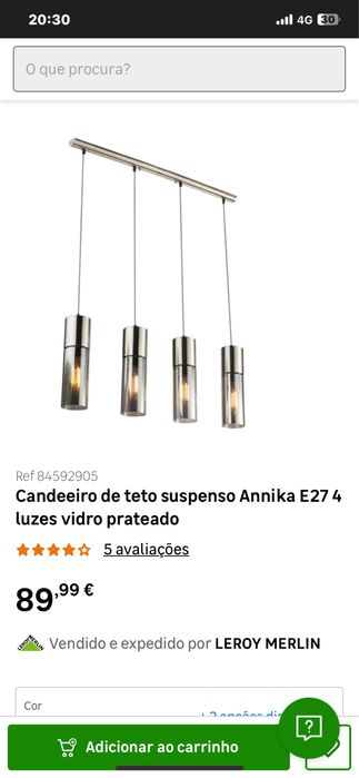 Candeeiro  de teto suspenso