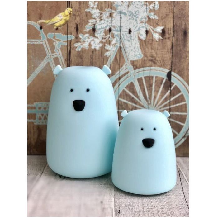 Miś Mały lampka silikonowa niebieska - Rabbit & Friends
