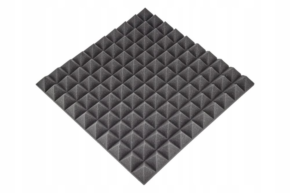 3D Panel Ścienny PIRAMIDA Kwadrat DEKORACJA szary 50x50cm Wyciszający