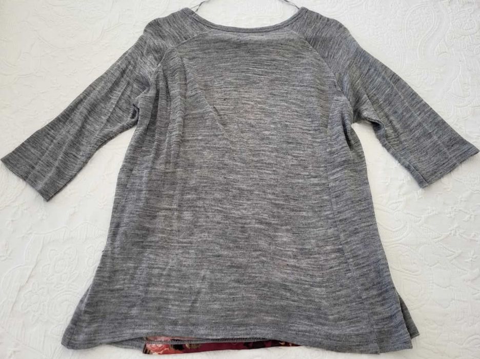 Blusa estampada cinza, Zara, tamanho S