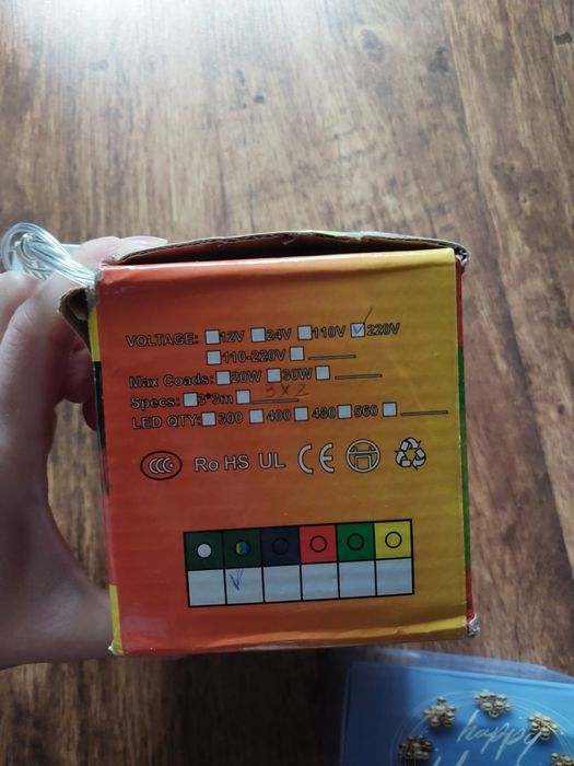 Гірлянда шторка 3×2м+гірлянда біла 4,65м