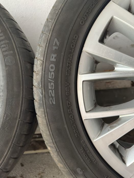 Komplet kół VW Sharan 17" - Continental ContiPremiumContact - felgi aluminiowe, stan BDB