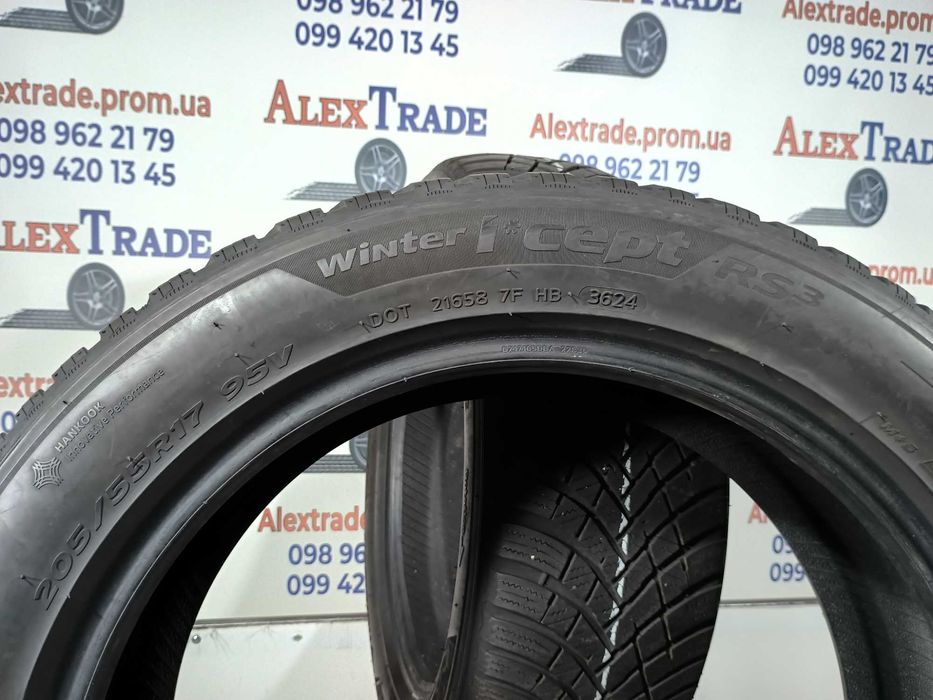 2 шт. 205/55 R17 Hankook Winter I Cept RS3 зимові шини б/у, 2024 рік, протектор 7 мм