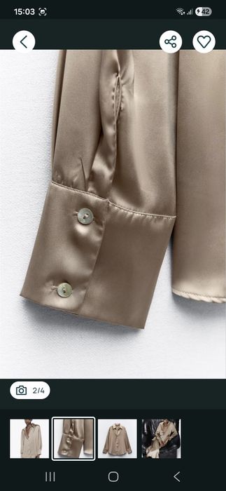 Рубашка сорочка Zara сатин шовк атлас