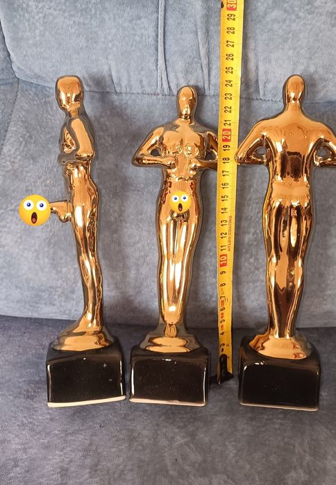 Керамическая золотая статуэтка Оскар.Булат.Оскар прикол.
