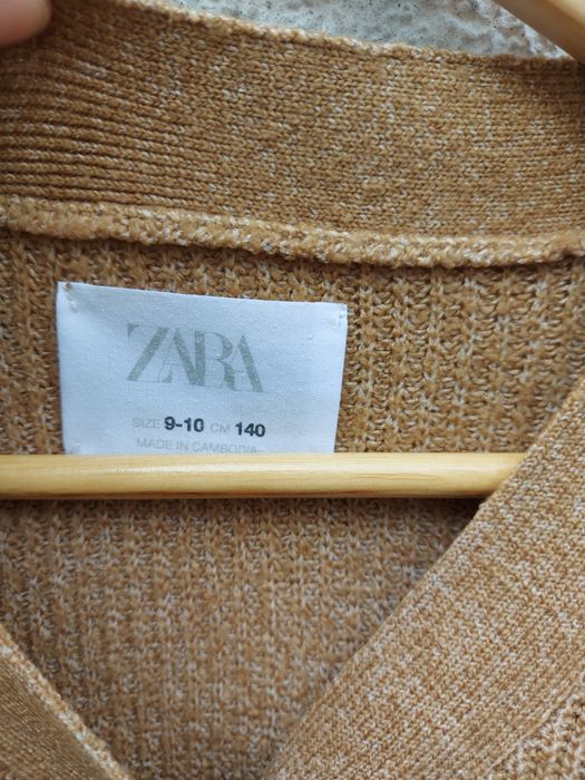 Sweter rozpinany karmelowy Zara rozmiar 140