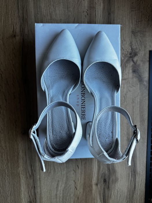 Весільні шкіряні туфлі (білі)