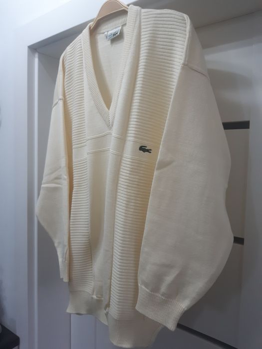 Lacoste oryginalny męski sweter kanarkowy, ecru, żółty XXL