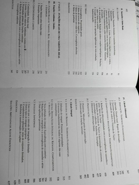 Livro de estudo sobre "Análise Matemática"