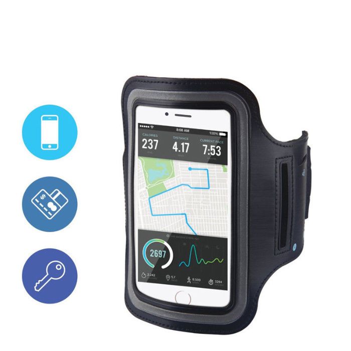 Bracadeira de corrida cor Preto para Iphone 6 7 8 Samsung S10