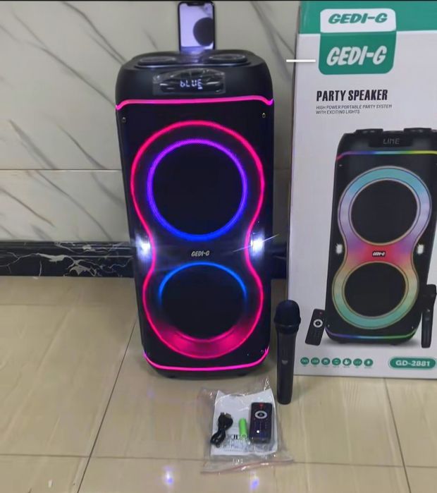 Музична портативна колонка 50 Вт 8" Bluetooth  USB  FM  Караоке.