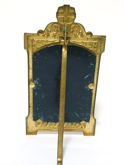 Maravilhosa antiga imagem N.S. do Rosário francêsa  em moldura dourada