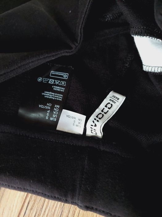 Czarne legginsy z białymi wstawkami po bokach h&m S 36