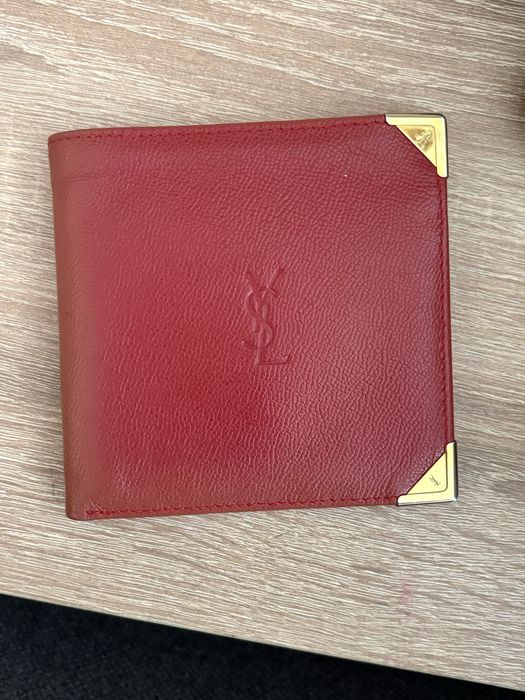 вінтажний червоний шкіряний гаманець Yves Saint Laurent