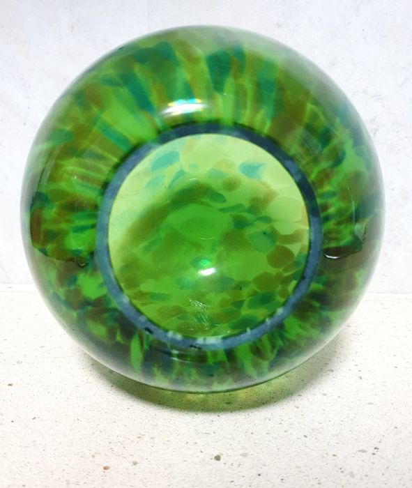 Fantástico globo de candeeiro multicolor em vidro artístico Anos 50