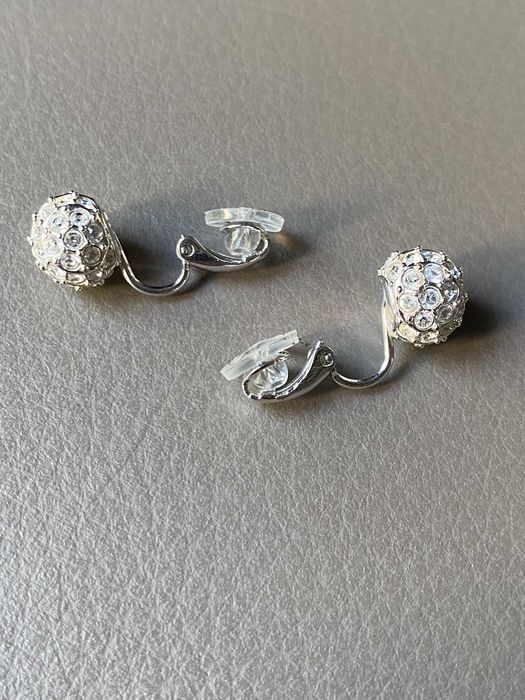 Swarovski - klipsy kulki z kryształkami - oryginalne - bez dziurek
