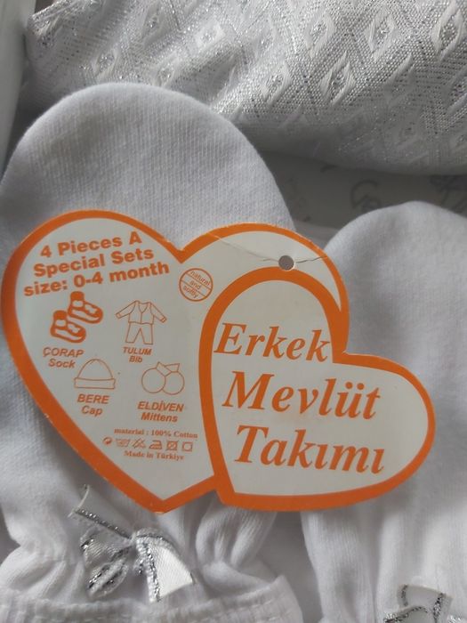 Komplet niemowlęcy na chrzest - Biały