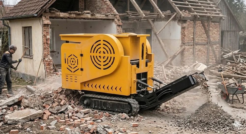 HTJC430 Minikruszarka nowa kruszarka szczękowa samojezdna do gruzu betonu kamienia  Minikruszarka szczękowa HTJC430 kruszarka do gruzu kamienia betonu