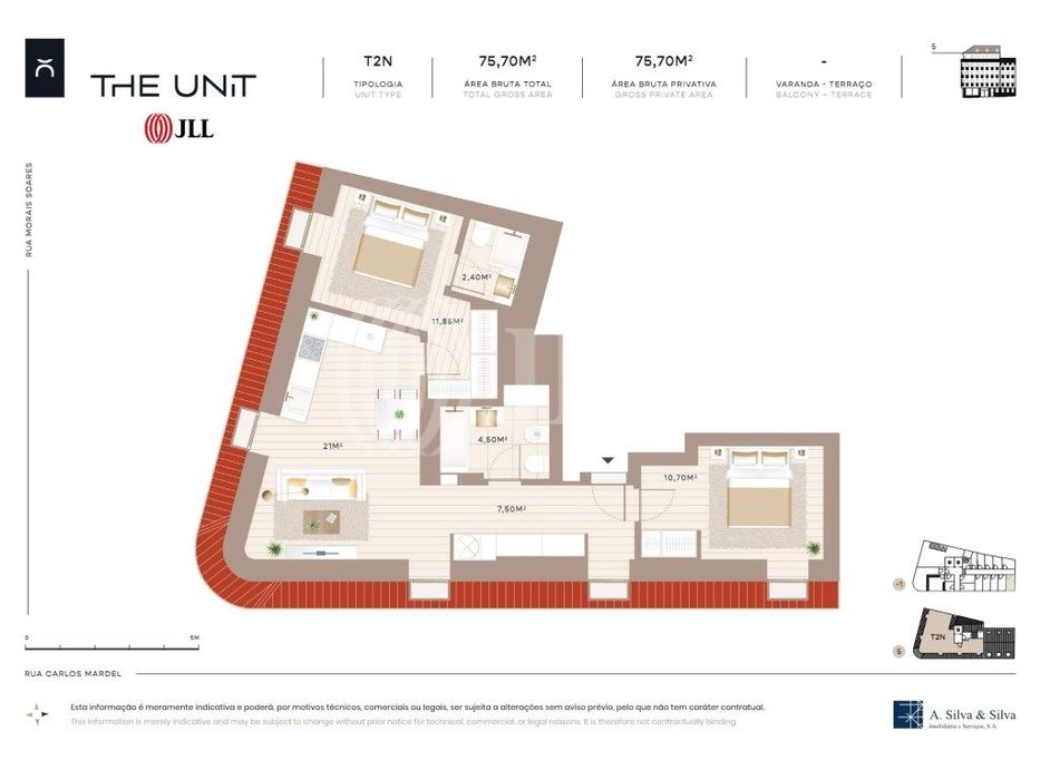 Apartamento T2, novo, no The Unit, em Lisboa