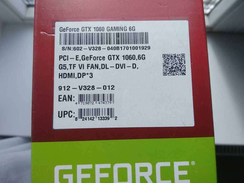 Відеокарта MSI GeForce GTX Gaming 1060 6G