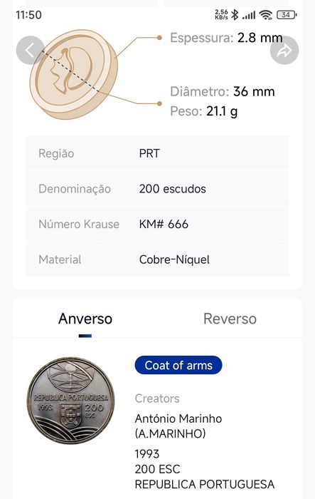 Moeda antiga de Portugal