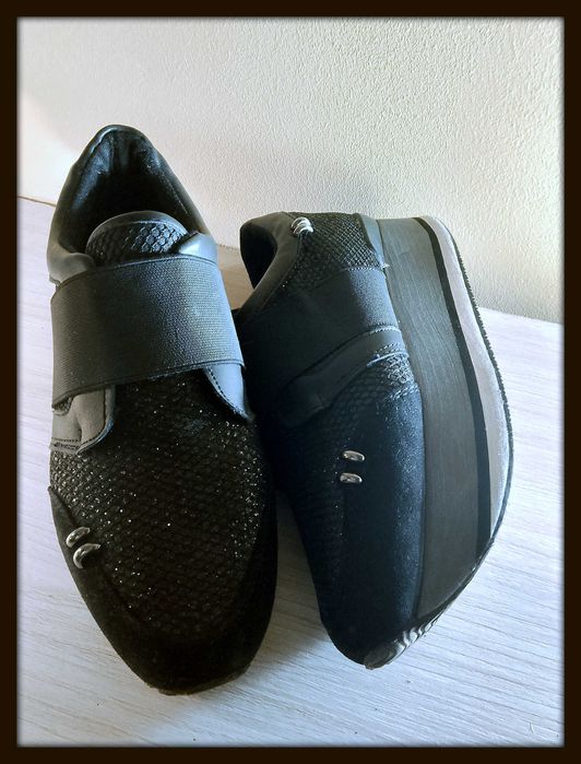 Półbuty Damskie na podwyższonej podeszwie 39