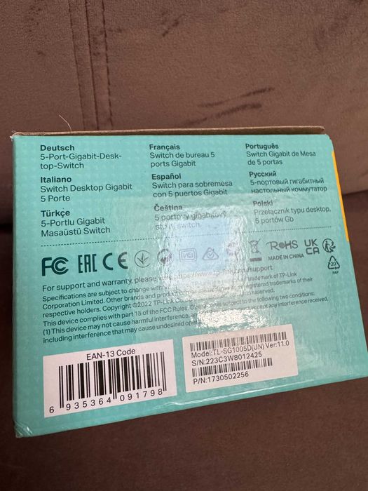 Przełącznik TP-Link 5 portów Gb TL-SG1005D Switch