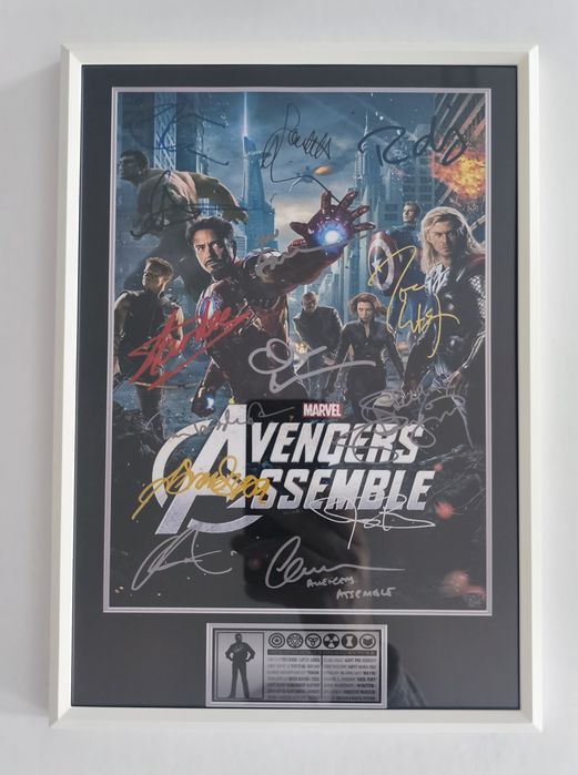 Moldura Filme The Avengers com Autógrafos (A4)