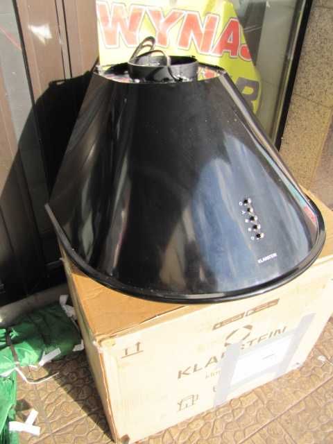 Okap kuchenny w stylu retro czarny 60cm złoty reling Klarstein Lumio