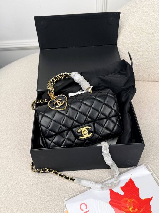 ПОПОВНЕННЯ ‼️ Chanel Classic Flap Top Handle Black with Gold / женские сумочка шанель / кожаная сумочка шанель / черная сумка шанель / жіноча сумочка