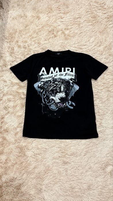 Чёрная футболка amiri dog made in USA амири xl