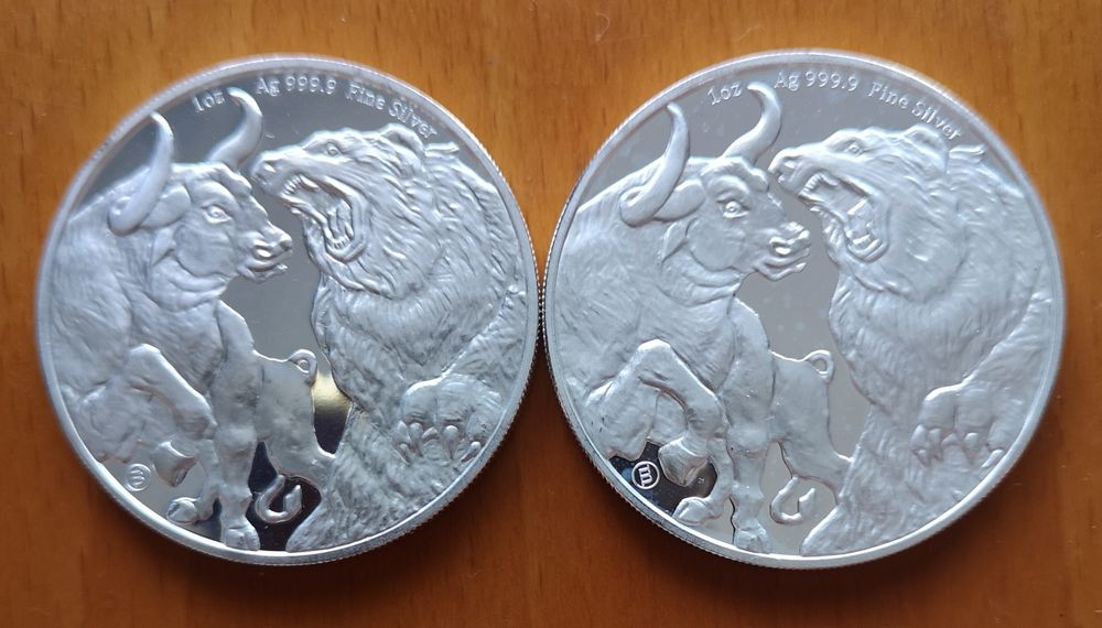 moedas prata onças Bull&Bear (#2)