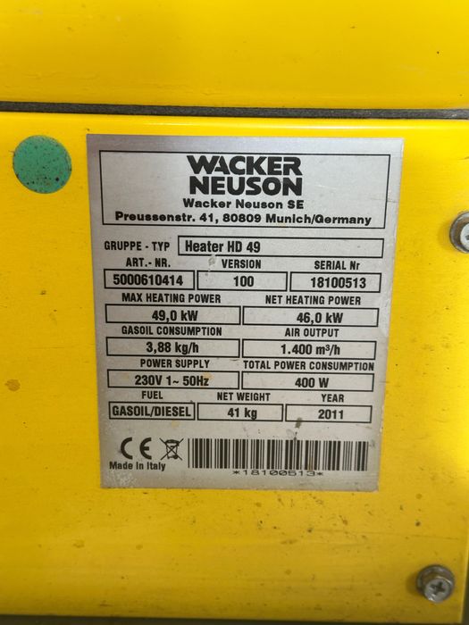 Nagrzewnica Olejowa Wacker Neuson HD 49