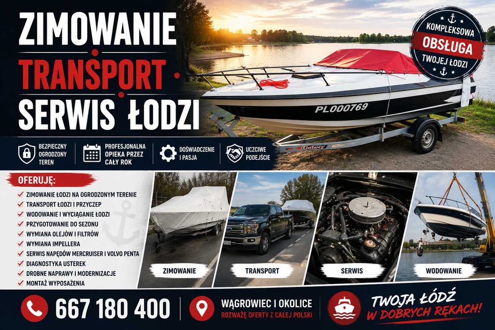 Zimowanie, transport i serwis łodzi