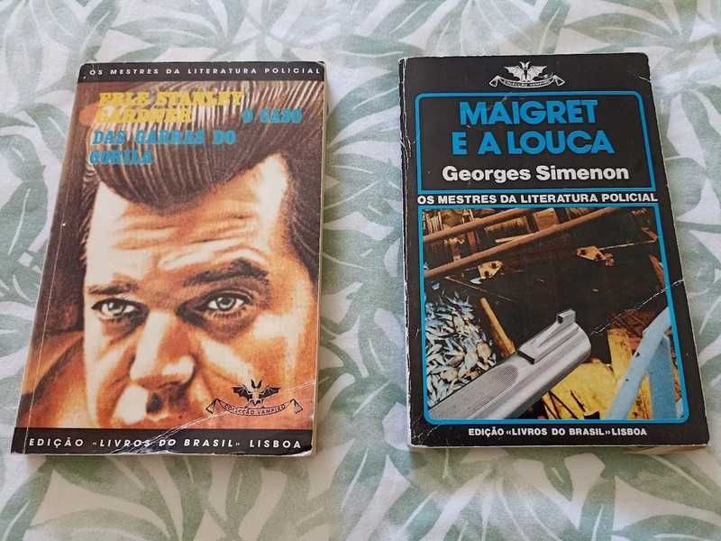 Lote de 2 livros  "O caso das garras do gorila" e "Maigret e a louca"