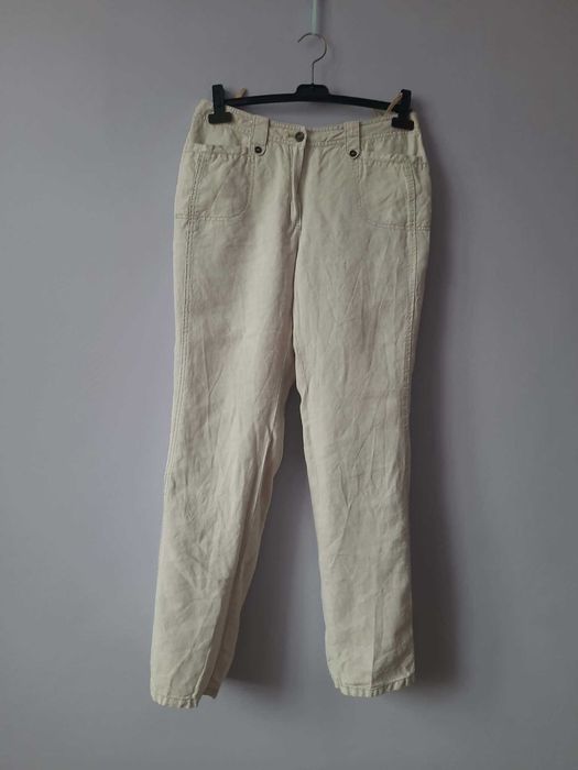 Spodnie lniane, jasny beż
