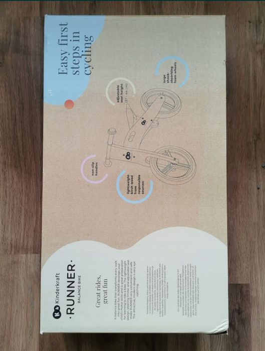 Nowy rowerek biegowy kinderkraft runner drewniany rower dziecięcy