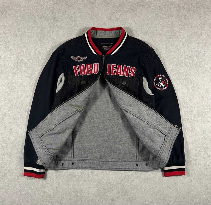 Винтажная джинсовая куртка FUBU Jeans Varsity Jacket 2005