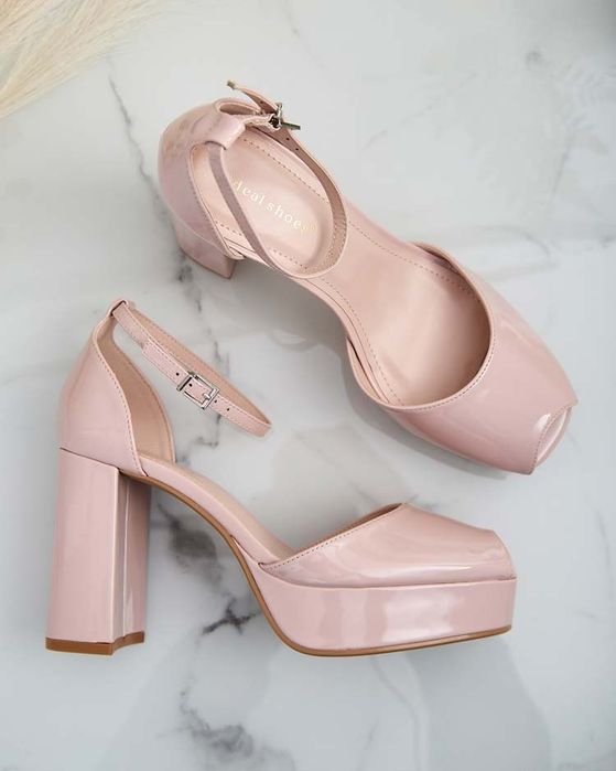 3 KOLORY 36 37 38 sandały 39 40 41 lakierowane na wysokim obcasie słup