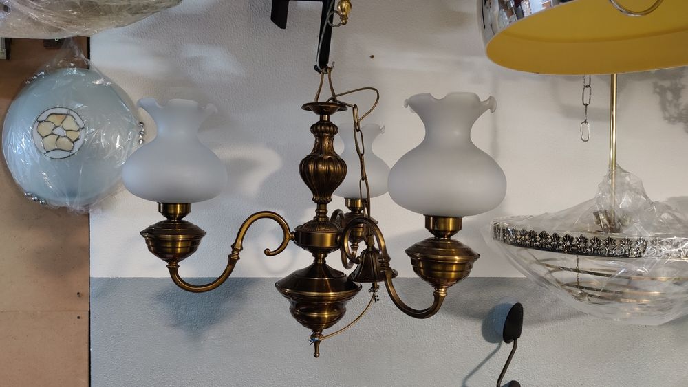 Candeeiros 3 braços latão