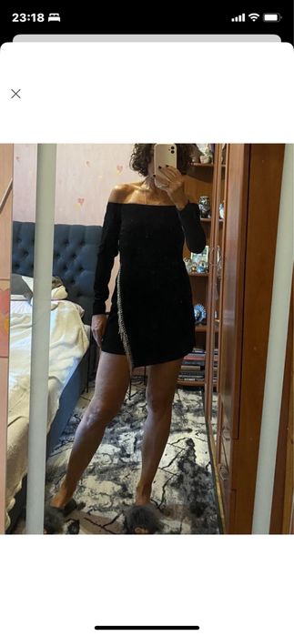 Вечернее платье- комбинезон со стразами